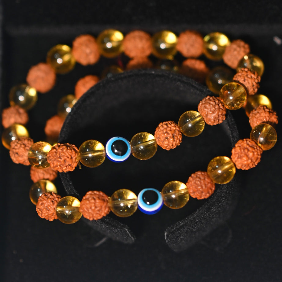 Rudraksha & Citrine Bracelet : Buy 1 Get 1 Free