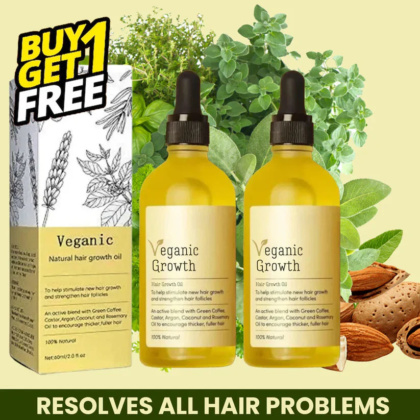 Veganic Natural Hair Growth Oil - Buy 1 Get 1 Free