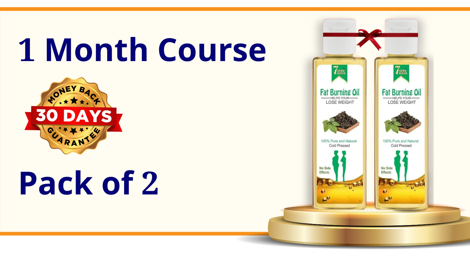 Fat Burning Oil - 1 Month Course - Pack of 2